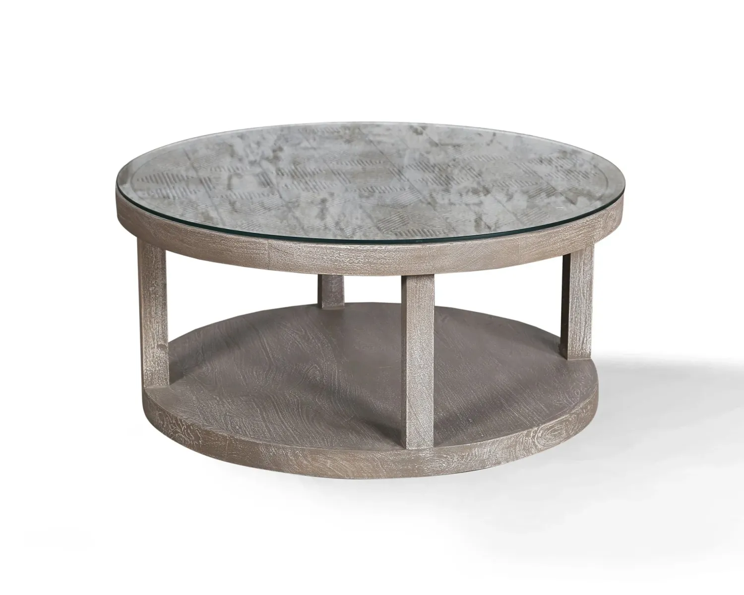 SER#11 Round Cocktail Table with Glass Top