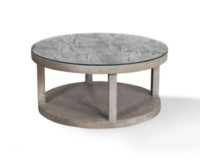 SER#11 Round Cocktail Table with Glass Top