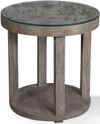 SER#12 Round End Table with Glass Top