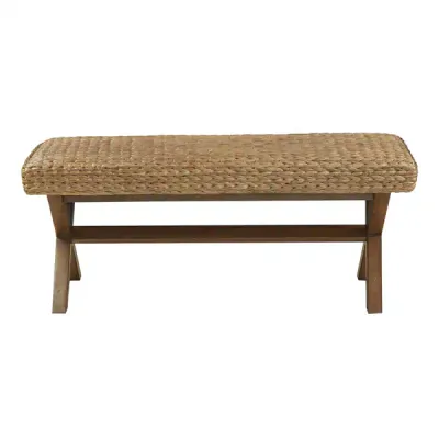 Seadrift Hand-woven Water Hyacinth Accent Bench Brown