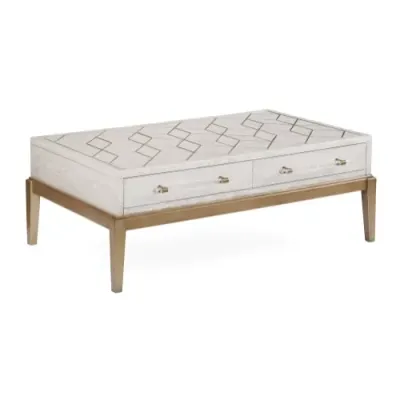 2431-LR-100 Perrine White Rect Cocktail Table