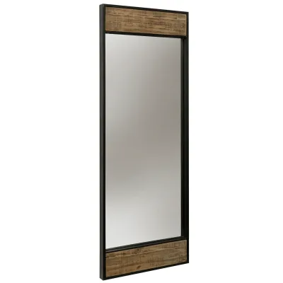 Metal and Wood Standing Mirror