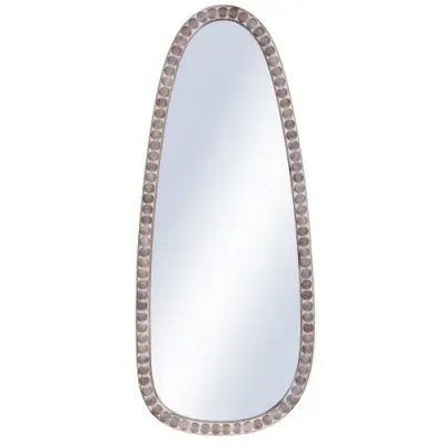 Wood Bead Oblong Mirror