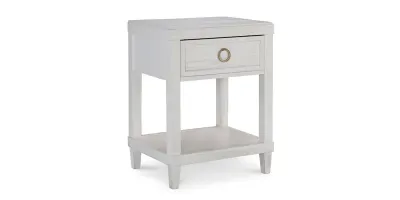 Ventura Bedside Table Shell White