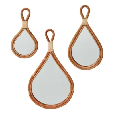 Wicker Teardrop Mirror