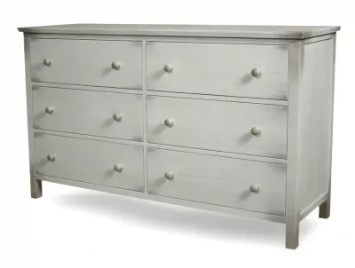 B90036-DWHITE Geneva 6 Drawer Dresser Distressed White Finish