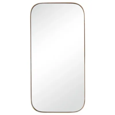 Gold Rim Round Rect Mirror
