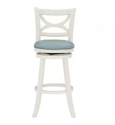 107453-136383 Wood Swivel Counter Stool Blue/Cream
