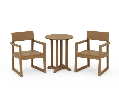 EDGE 3-Piece Round Bistro Dining Set Natural