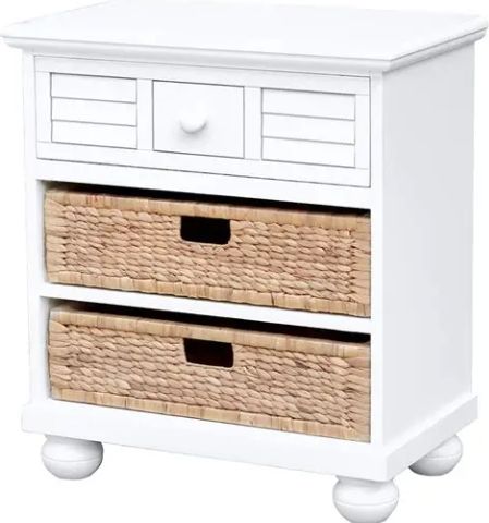 Sunset Basket Nightstand (White)