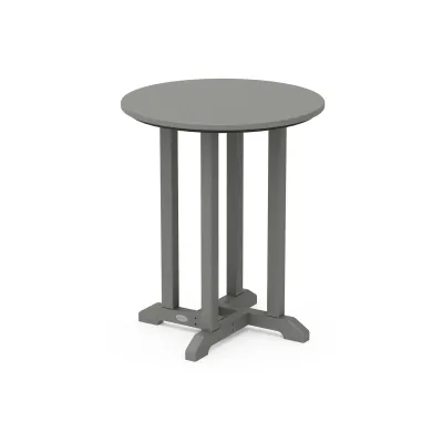  24" Round Farmhouse Bistro Table Slate Grey