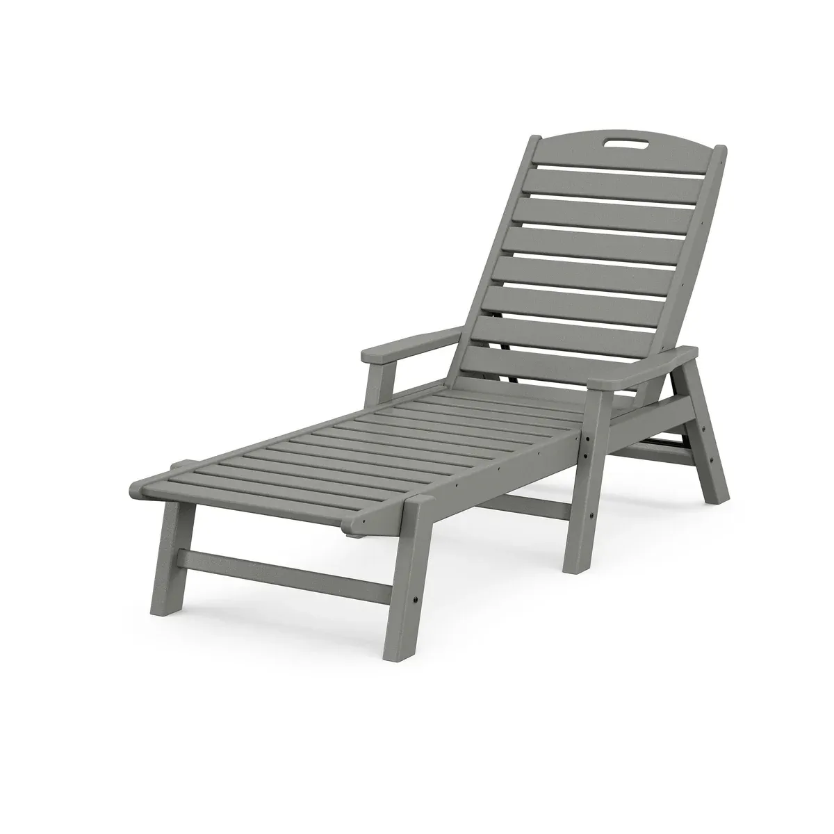 Nautical Chaise with Arms in Slate Grey