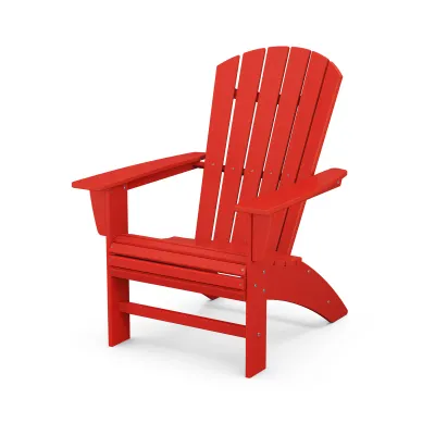 Nautical Curveback Adirondack Chair-Red