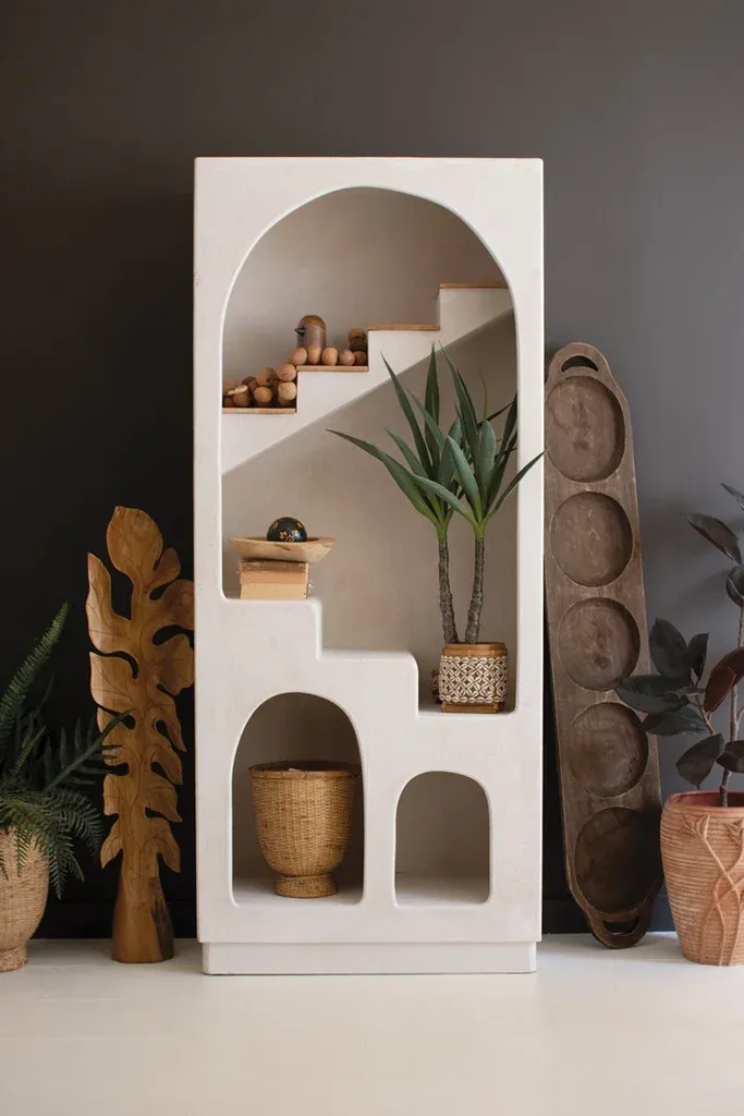 Textured Arched Shelving Unit