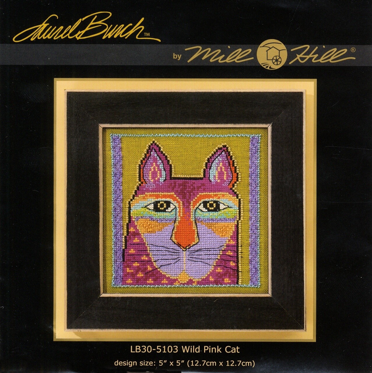 Laurel Burch - Wild Pink Cat (Linen)