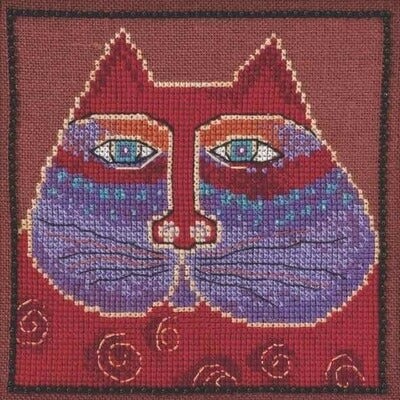Laurel Burch - Red Cat (Linen)