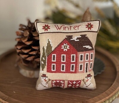 Seasonal Saltbox House Pillow - Winter