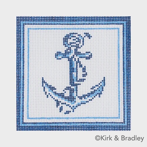 Nautical Coaster - Anchor in Blue