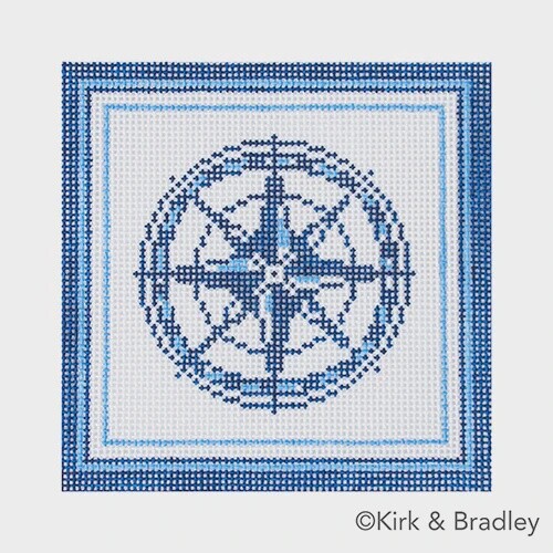 Nautical Coaster - Compass in Blue