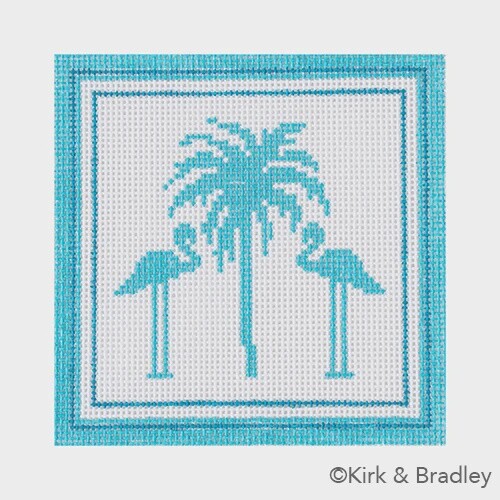 Nautical Coaster - Palm Tree in Aqua
