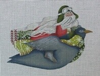 Santa in Flight Folk Art
