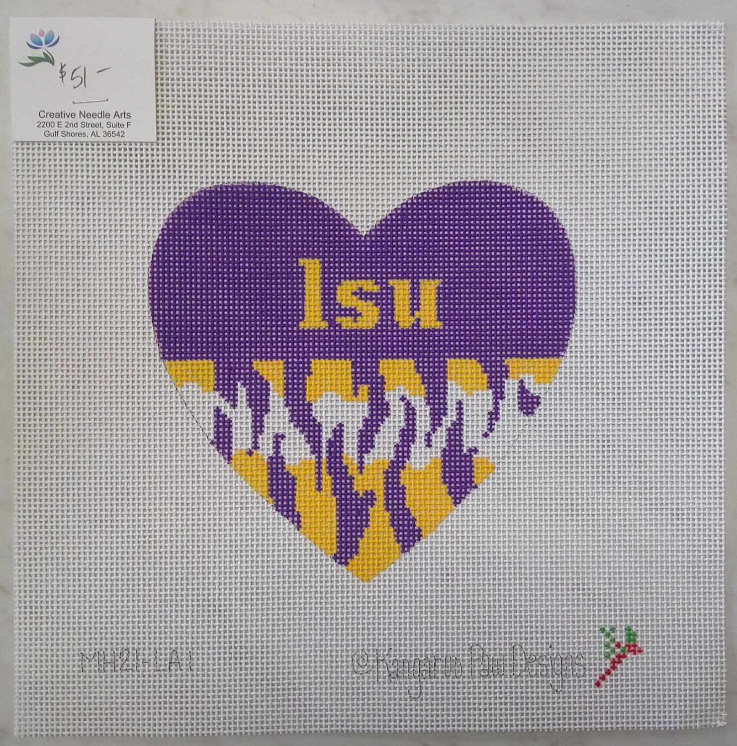 Collegiate Fan Heart - LSU