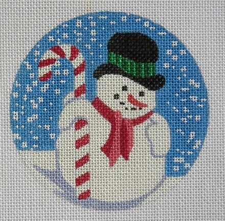 Candy Cane Snowman Ornament