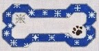 Dog Bone Ornament - Blue Snow Flake