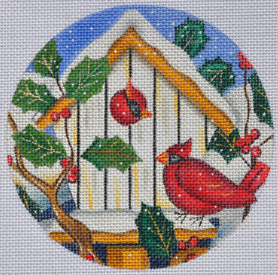 Cardinal and Bird House Ornament