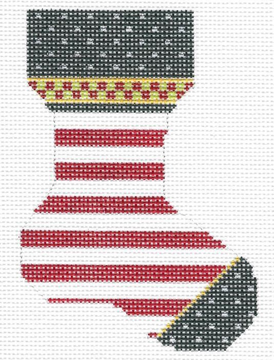 Micro Sock: Red & White Striped Sock