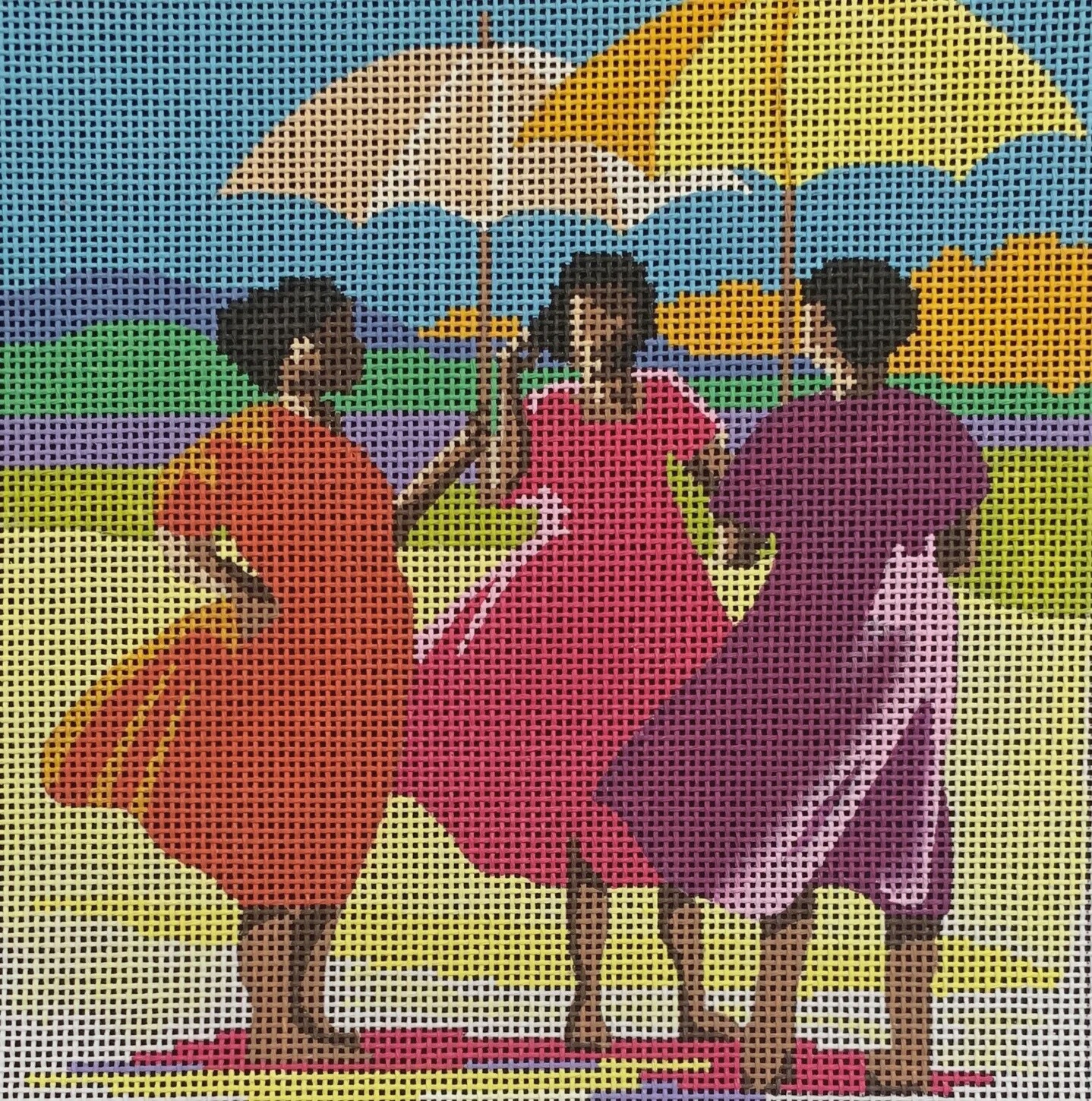 Ladies Under Umbrellas