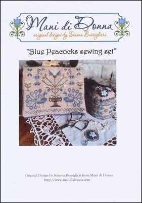 Blue Peacocks Sewing Set