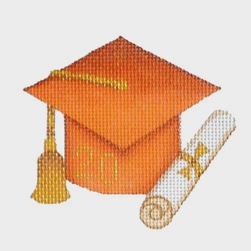 Graduation Cap - Burnt Orange with Year