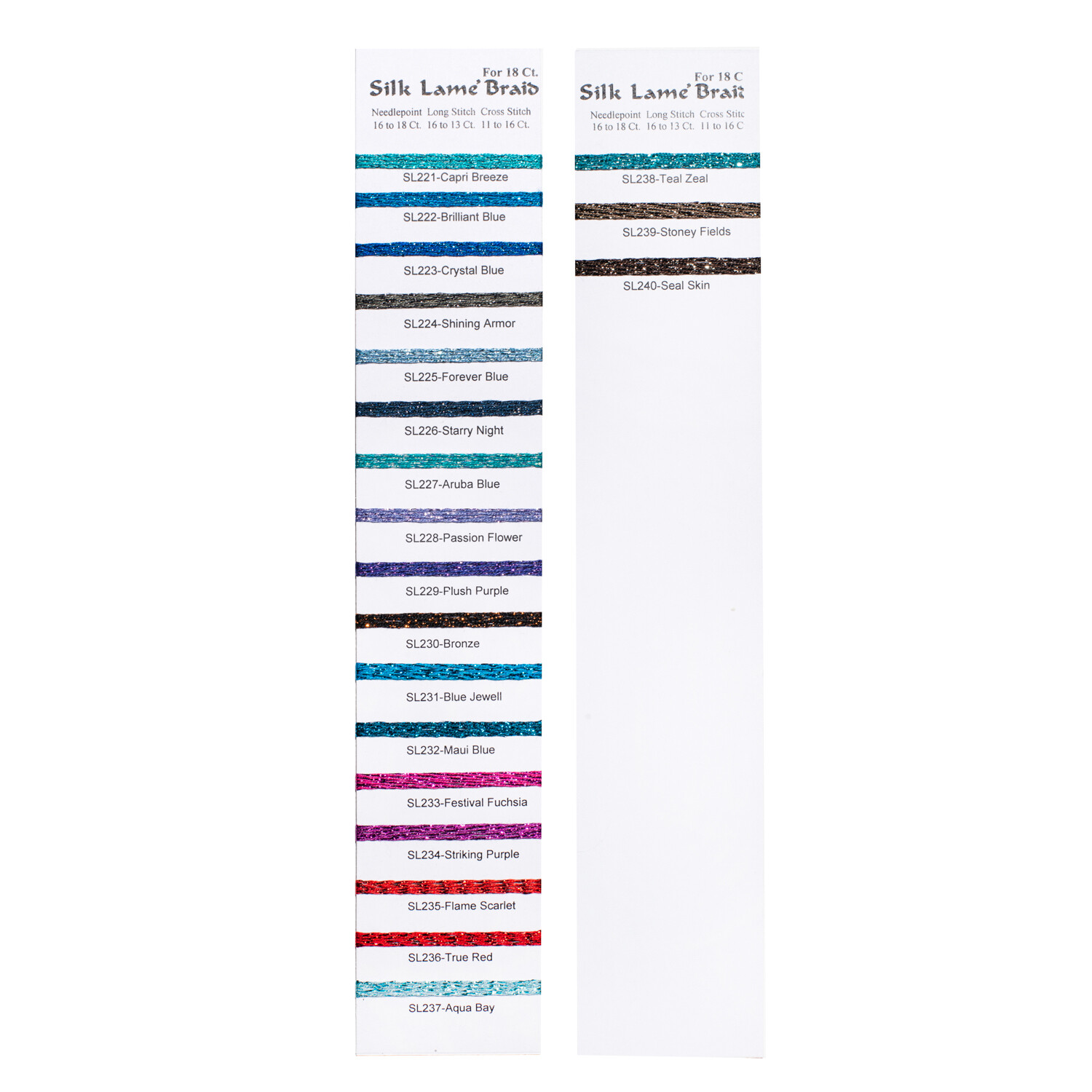 Silk Lame Braid, 18 Ct - SL234 - Striking Purple