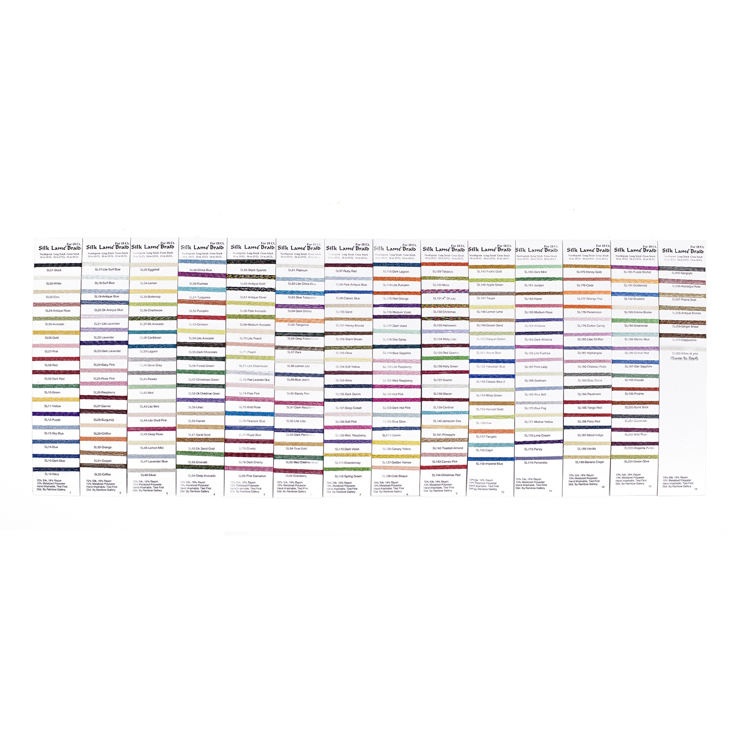 Silk Lame Braid, 13 Ct - LB02 -  White