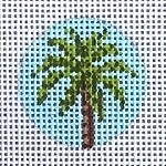 Palm Tree - Round Key Fob
