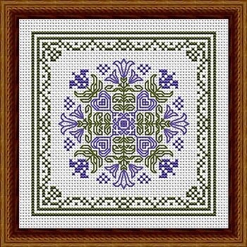 July Hearts Square with Bellflowers