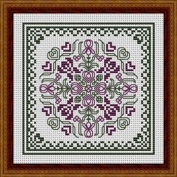 May Hearts Square with Purple Irises