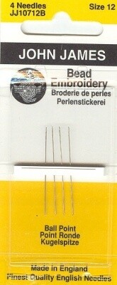 Short Beading Needles, Size 12 (Ball Point)