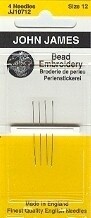 Short Sharp Point Beading Needles, Size 12