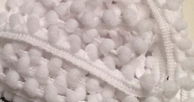 Mini Pom Pom - Snow (2 yards)
