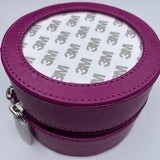 Leather Round Case, Color: Bright Purple