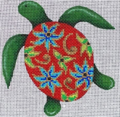 Turtle with Cloisonne on Red