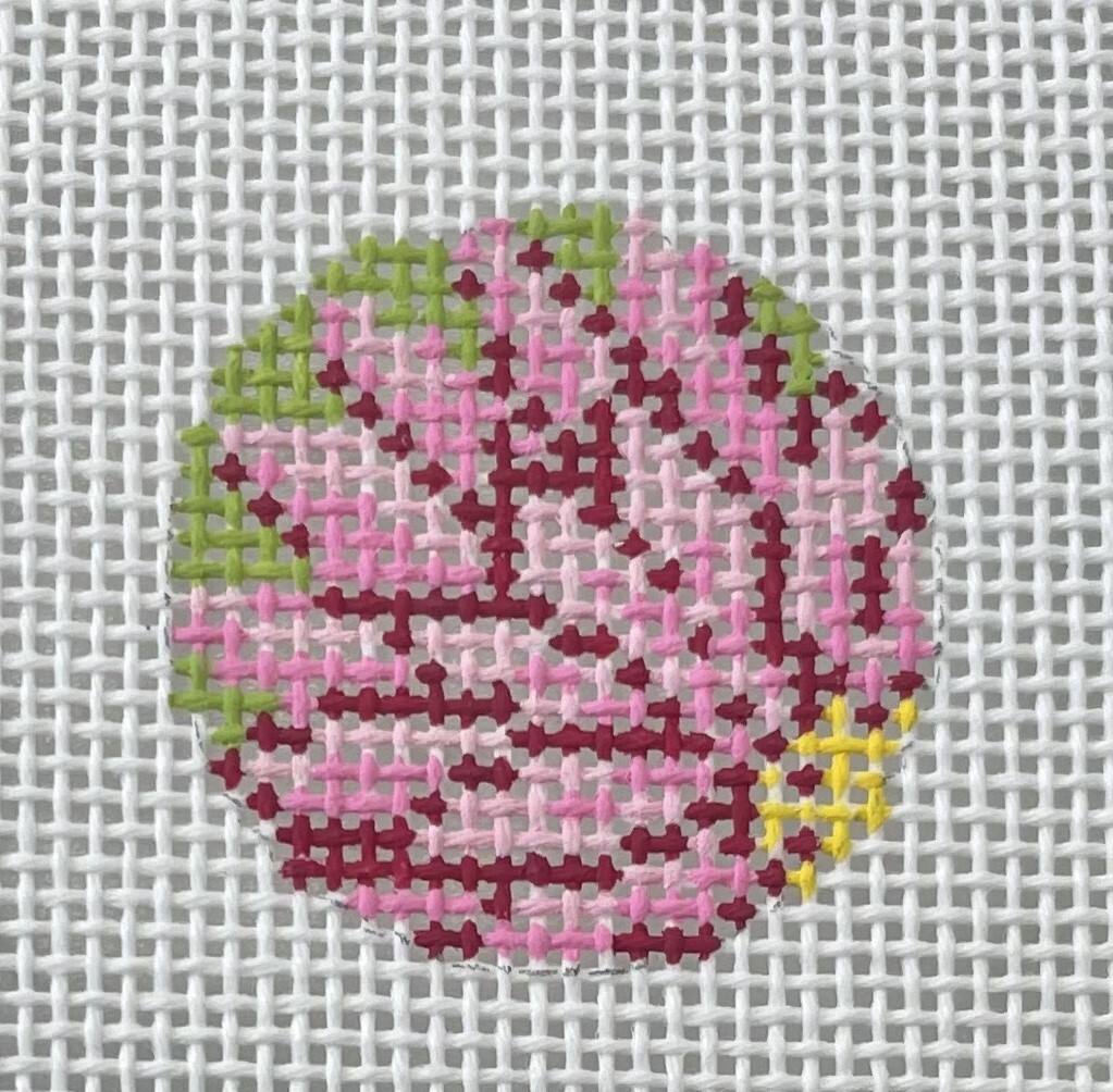 Pink Dahlia - Round Key Fob