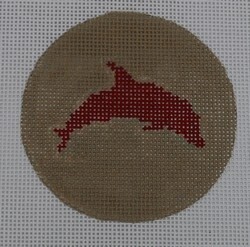 Dolphin on Solid Background - Red &amp; Khaki