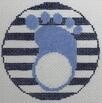Footprint - Blue - Monogram Round
