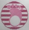 Footprint - Pink - Monogram Round
