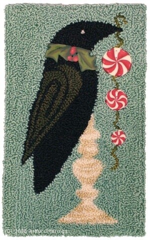 Christmas Crow (Punch Needle Pattern)