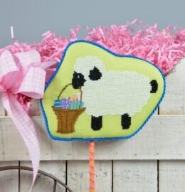 Lamb with Basket (Cross Stitch)
