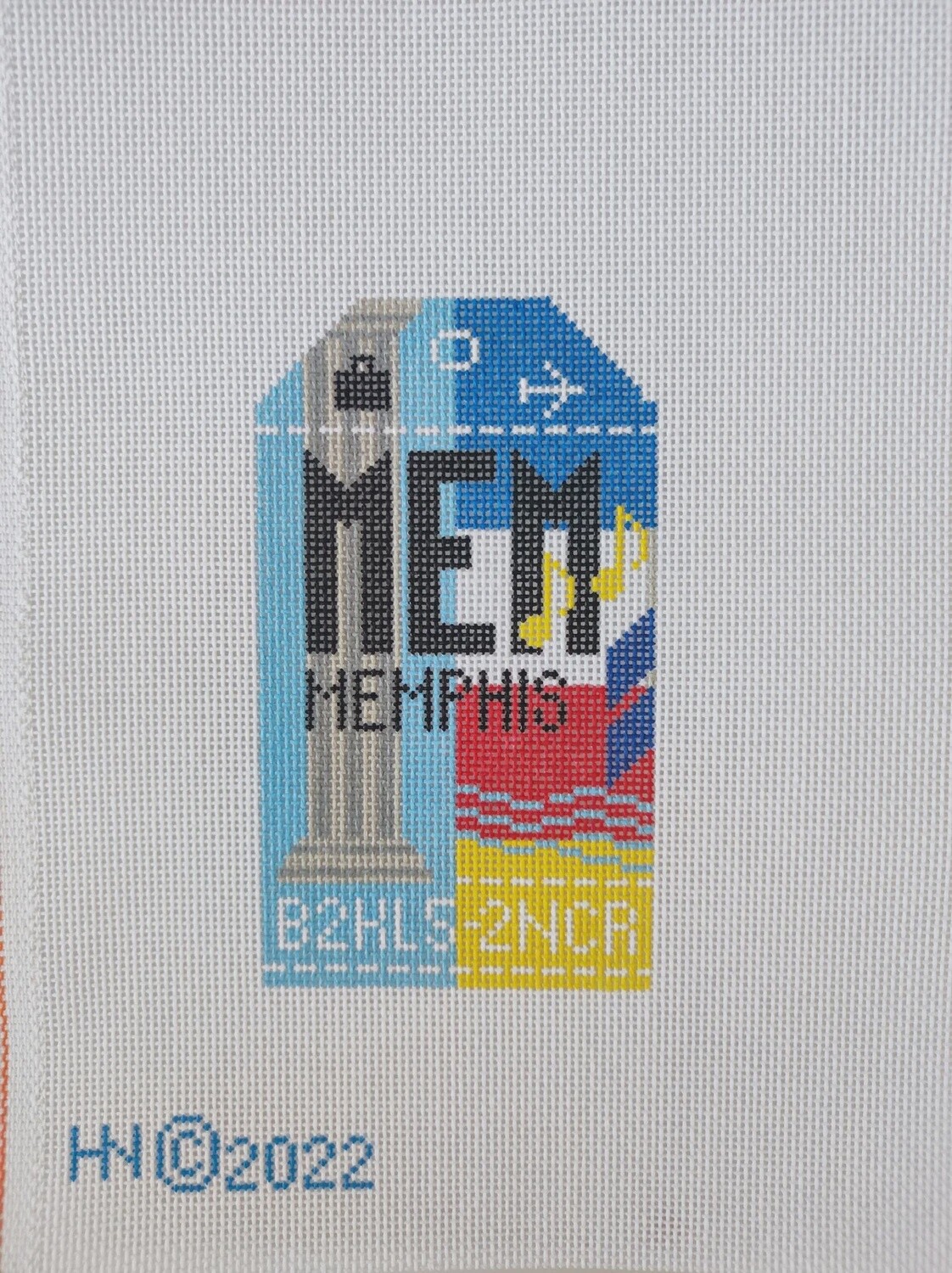 Memphis MEM - Retro Travel Tag